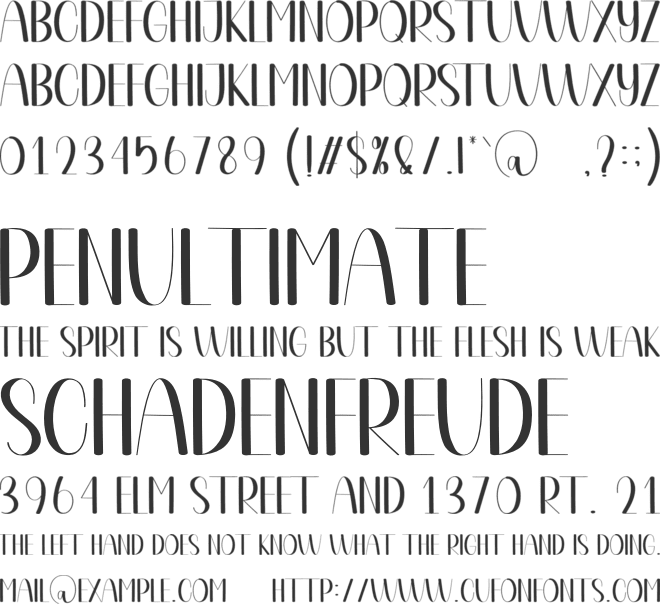 Desire font preview