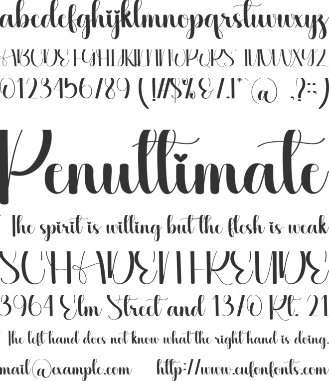 Daydream font preview