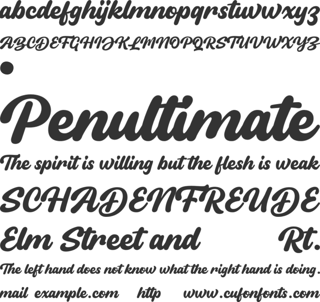 Dantene font preview