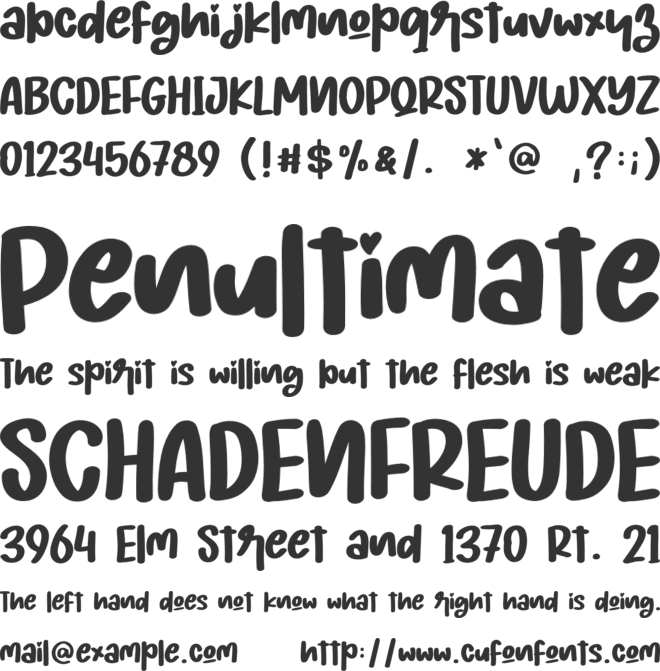 Biglove Christmas - Personal Us font preview