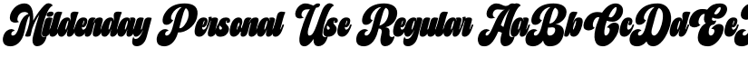 Mildenday Personal Use Regular font