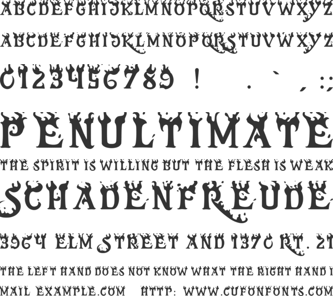 inferno font preview