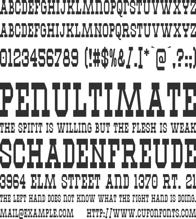 Westhorn font preview