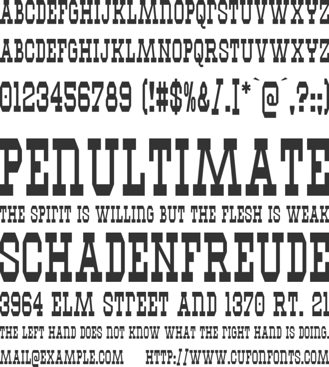 Westhorn font preview
