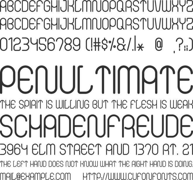 Infinity font preview