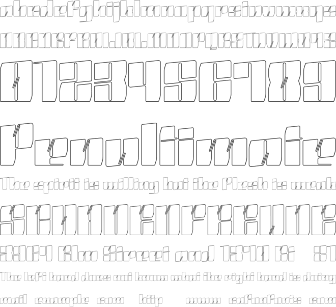 Abominio Outlined font preview