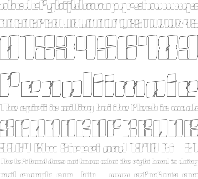 Abominio Outlined font preview