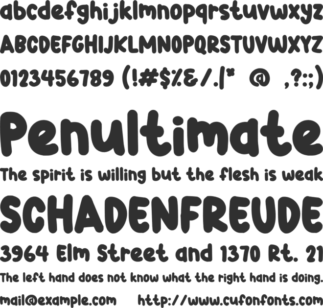 Cheerful Cupcake font preview