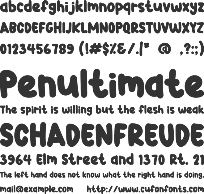 Cheerful Cupcake font preview