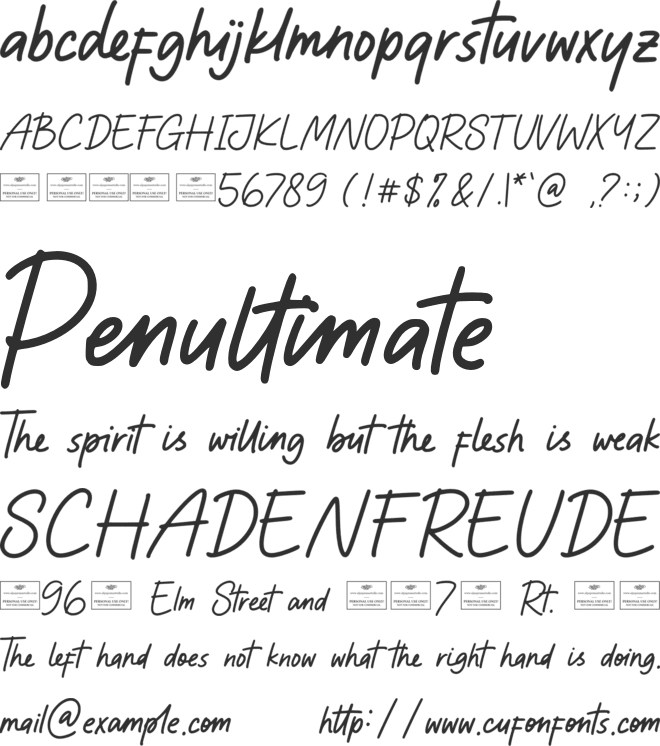 Southing font preview