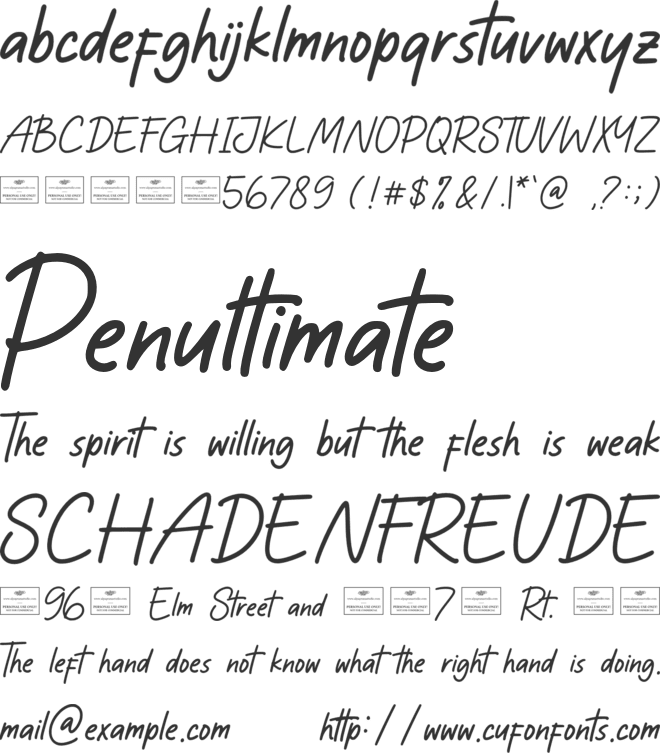 Southing font preview