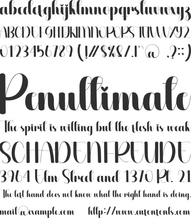 Physical font preview