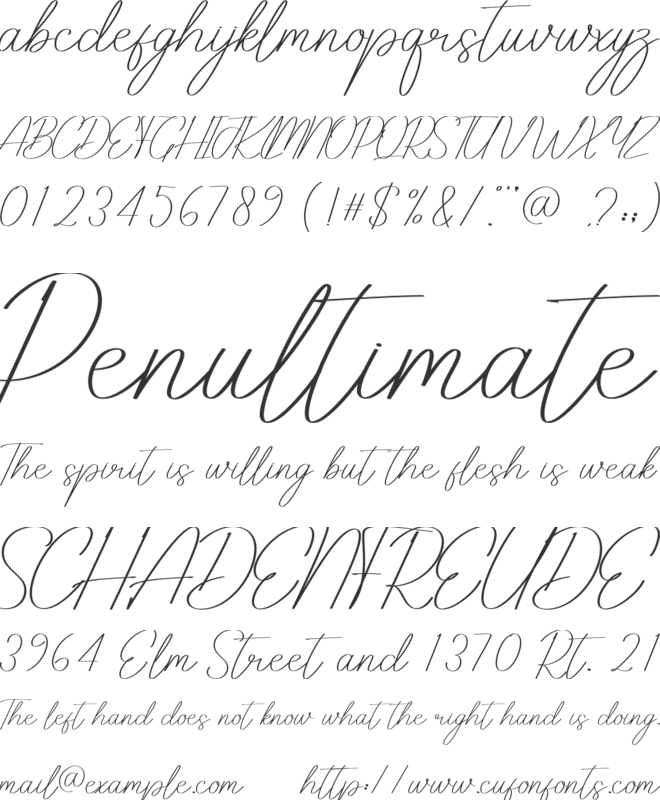 London font preview