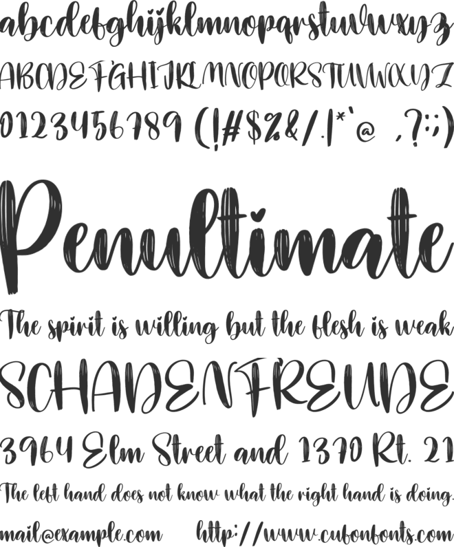 Depending font preview