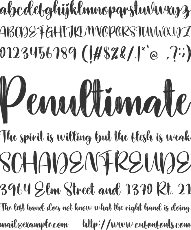 Depending font preview