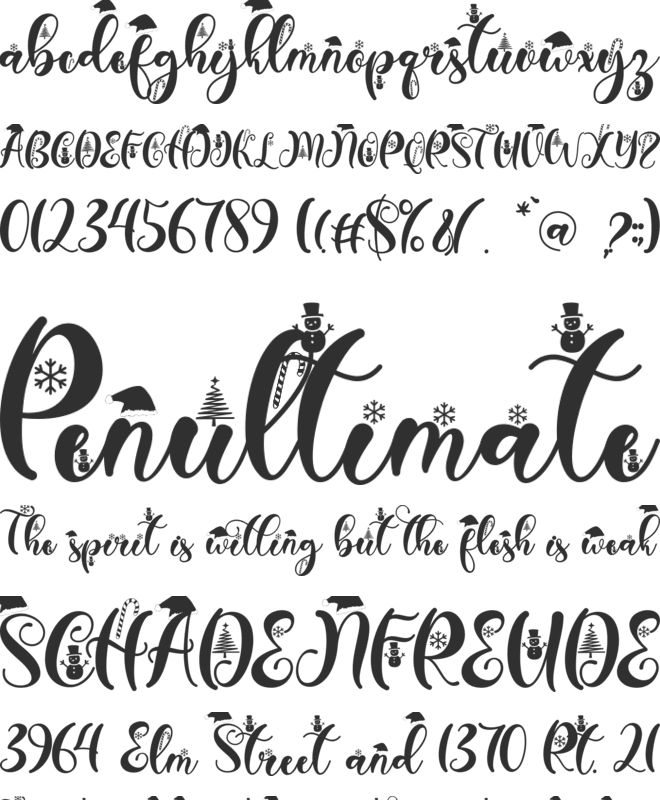Christmas Peachy font preview