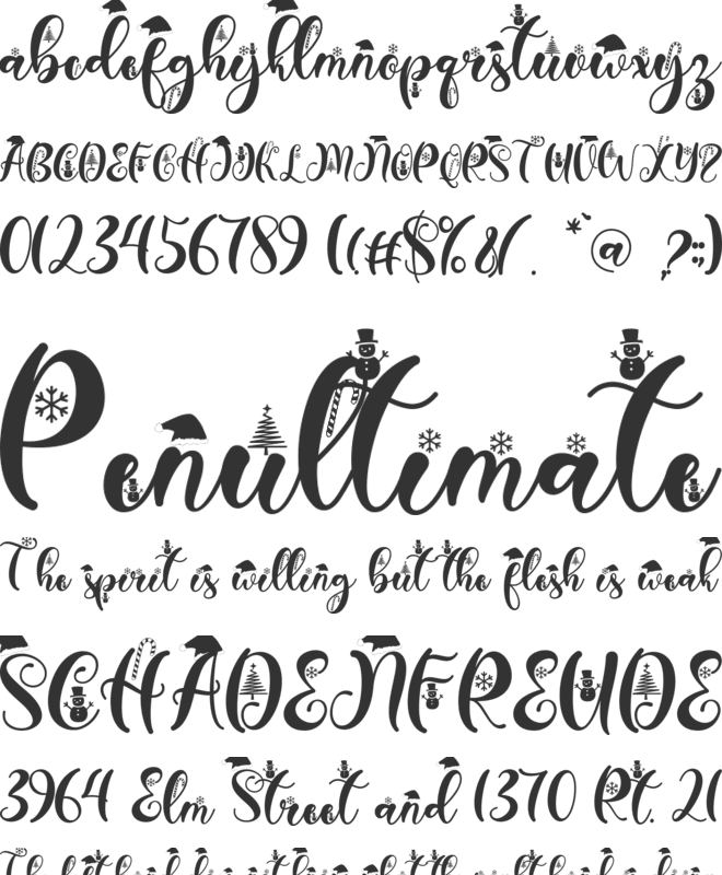 Christmas Peachy font preview