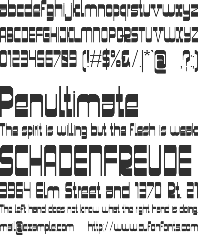 ELECTRONAS font preview