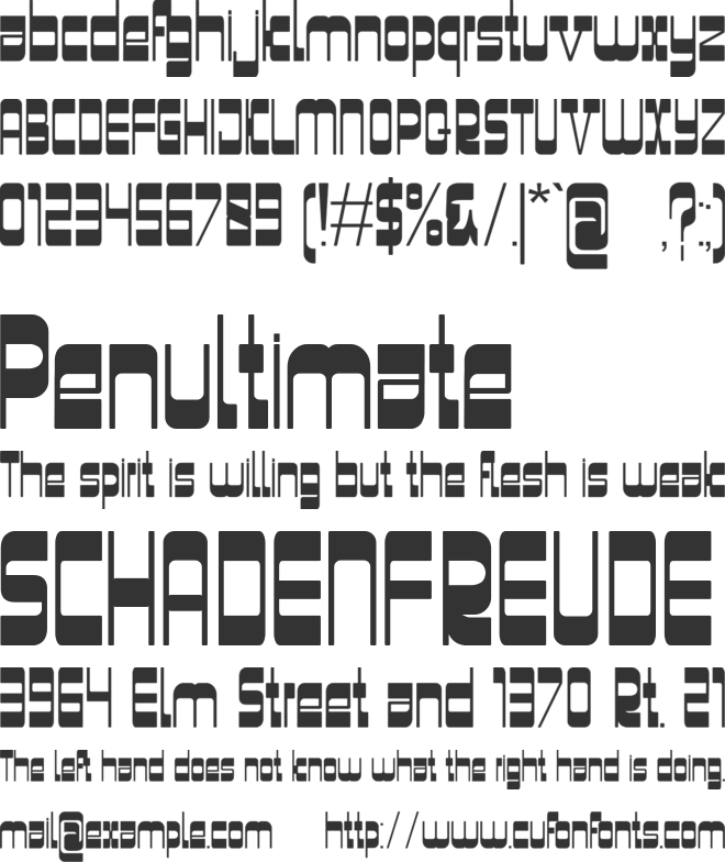 ELECTRONAS font preview