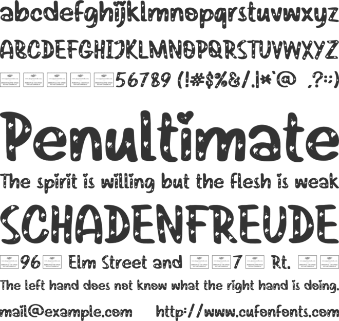 Infinitely font preview