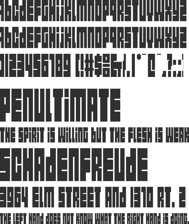 Yazo font preview
