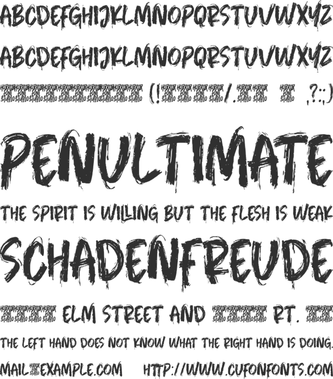 Chilling Nightime font preview