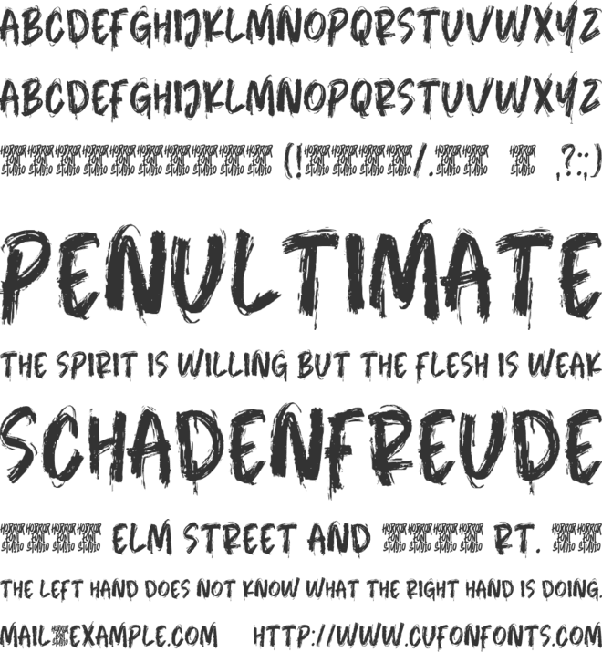 Chilling Nightime font preview