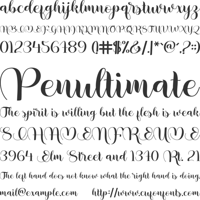 Hello Cherlie font preview