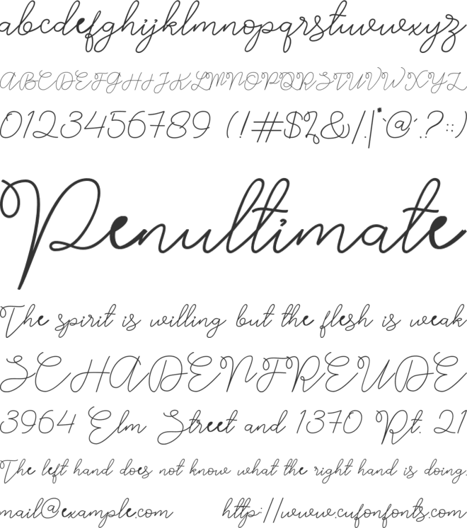 Hambut font preview