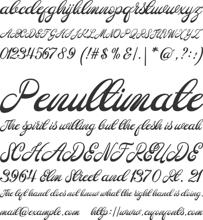 Gretania font preview