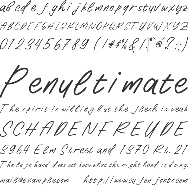 Twilight Lechy font preview