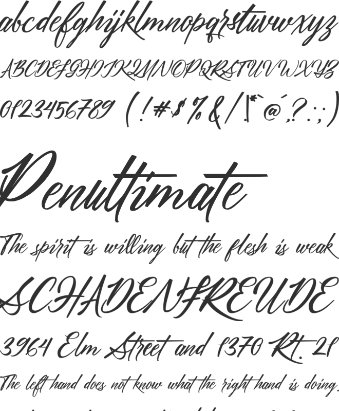 Rackutty font preview