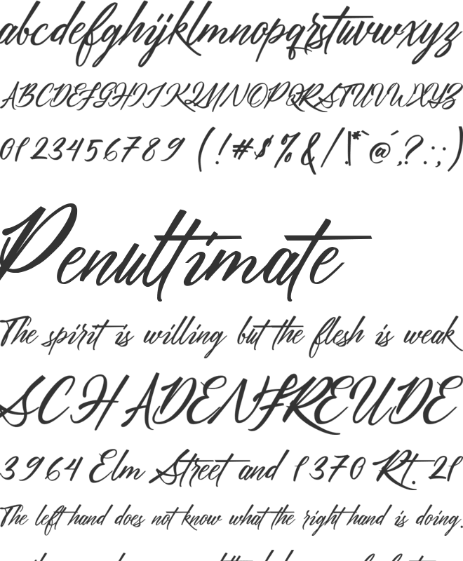 Rackutty font preview