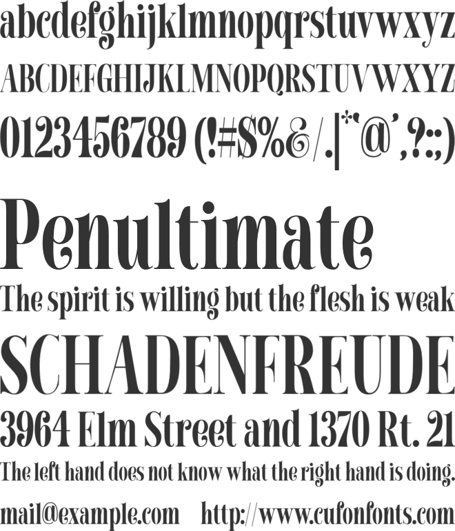 Chicago Darling Serif font preview