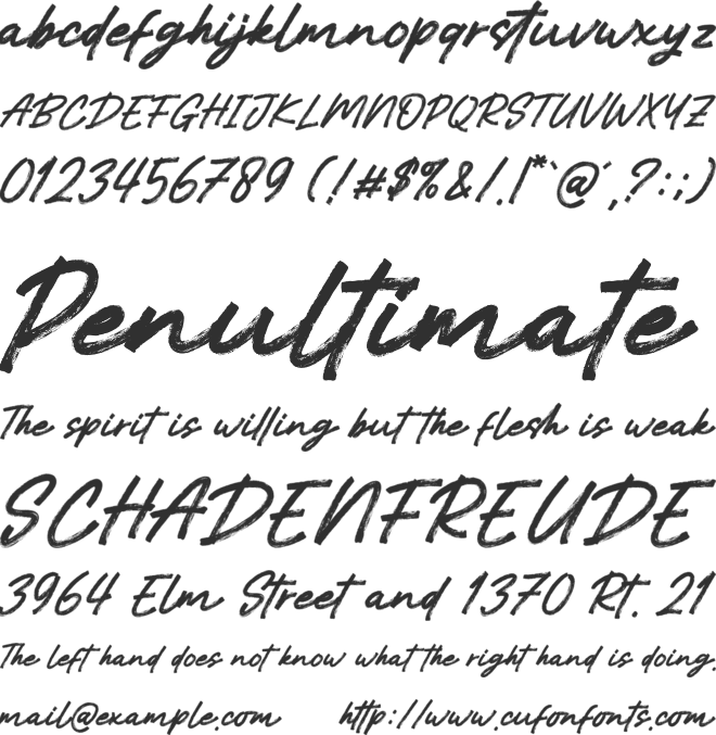 Brushstroke font preview