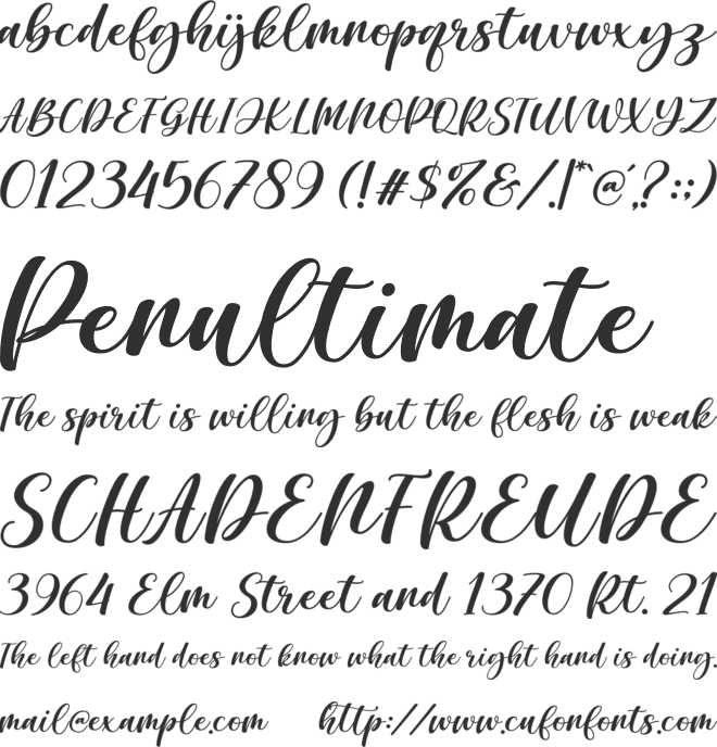 Matheny font preview
