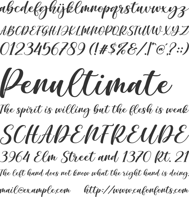 Matheny font preview