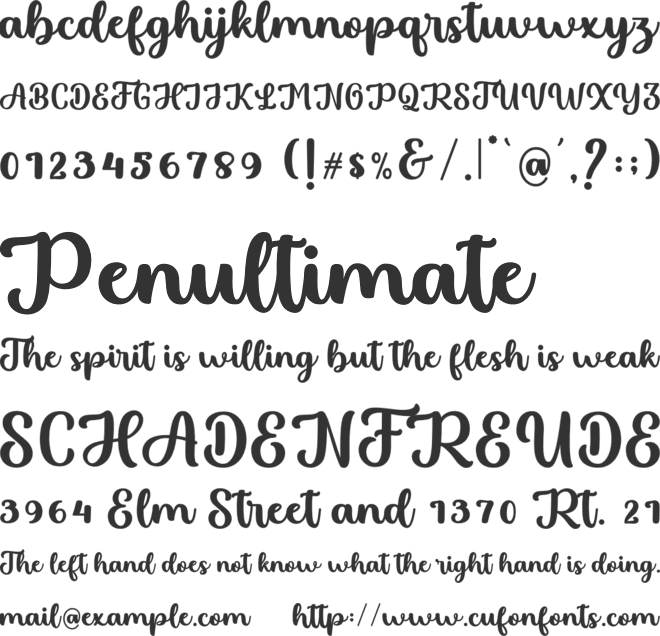 Lhetyan Script font preview