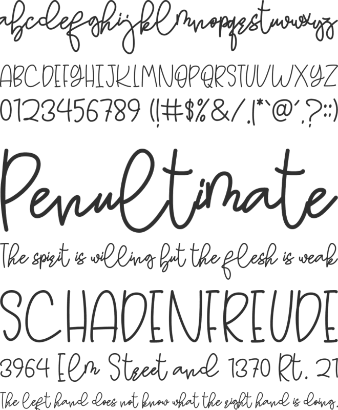 Hettany Bomance font preview