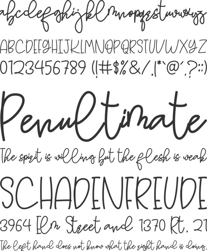 Hettany Bomance font preview