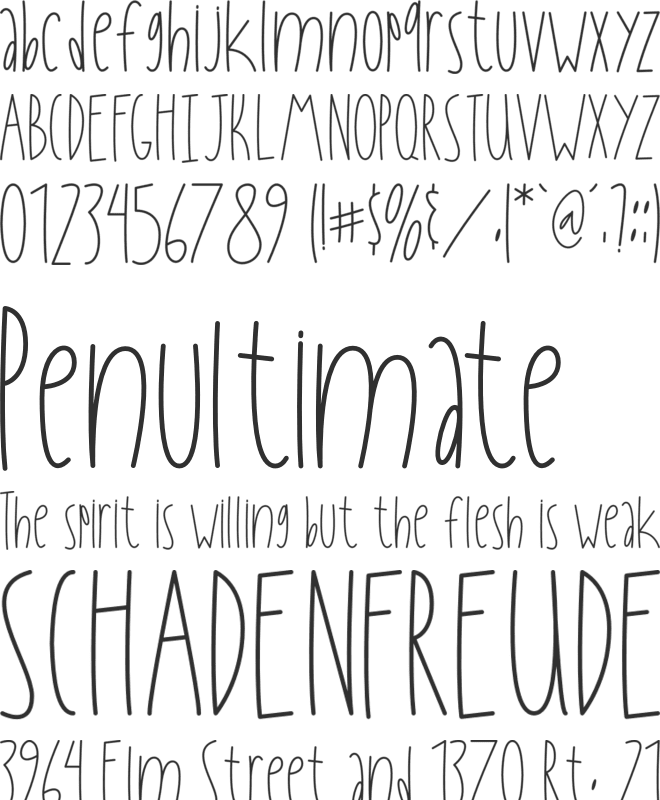 Hello Fanny font preview