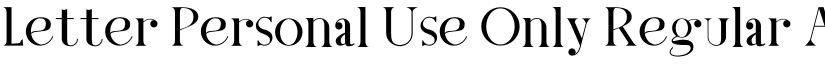 Letter Personal Use Only Regular font