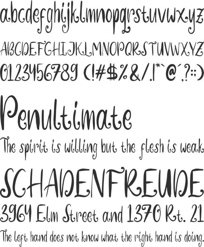 Fairyfine font preview