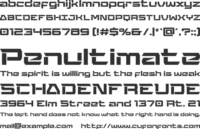 Ultimate Gear font preview