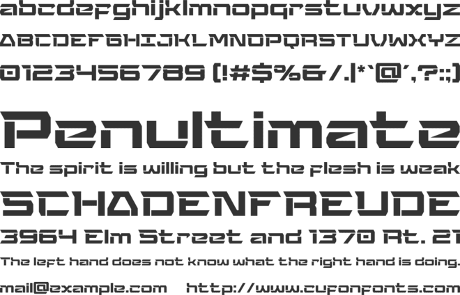 Ultimate Gear font preview