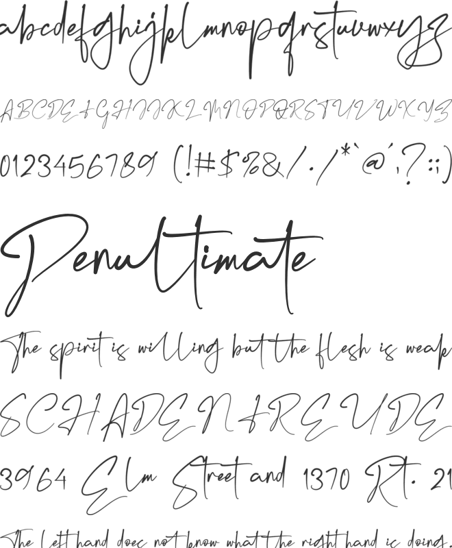 Marentta Signature font preview