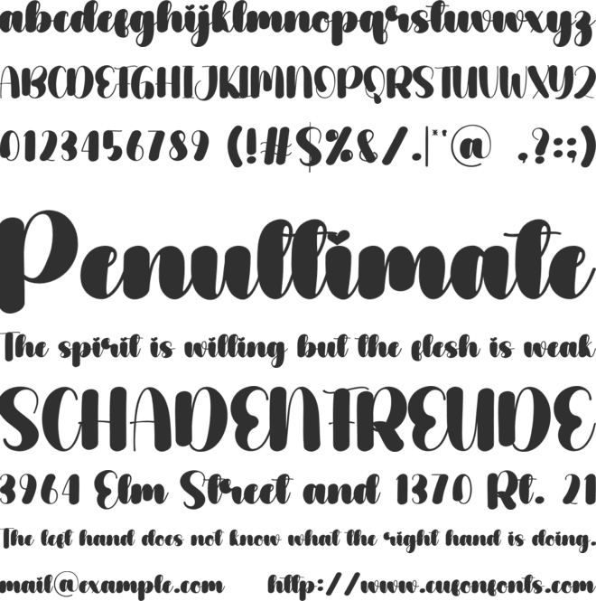 Bleasing font preview