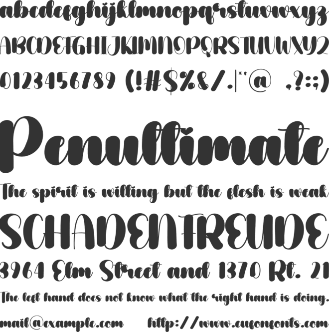 Bleasing font preview