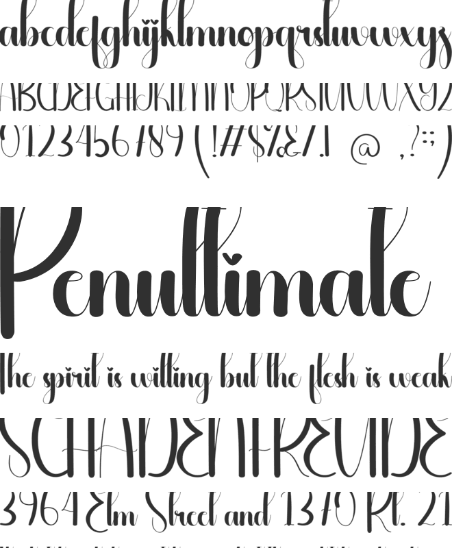 Outtable font preview