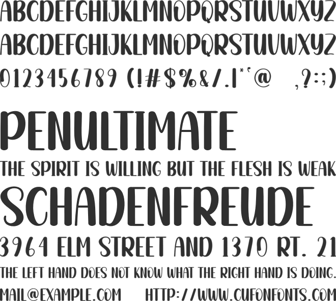 Baby  Sleepwear font preview